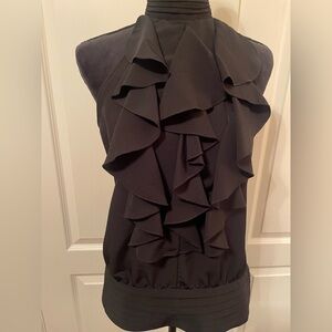 Adiva Black Ruffle Blouse